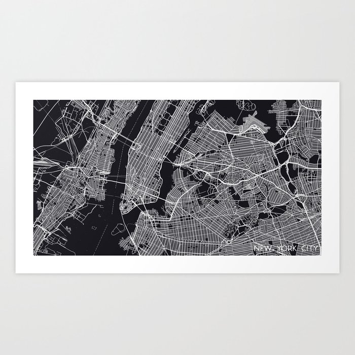 NEW YORK CITY MAP Art Print