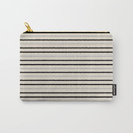 Minimalist Ash Brown and Beige Stripes Pattern  Carry-All Pouch