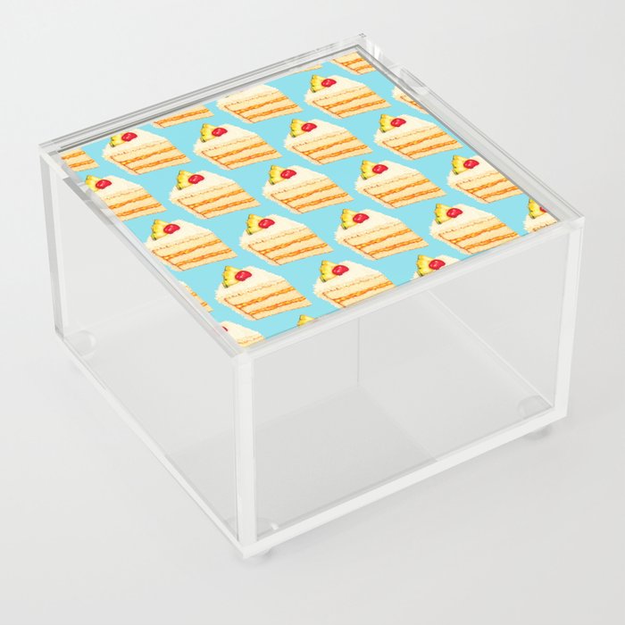 Tropical Cake Pattern - Blue Acrylic Box
