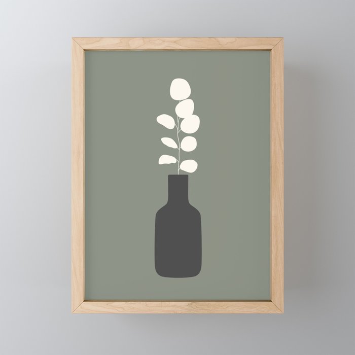 Minimalist Branch and Vase Abstract Framed Mini Art Print