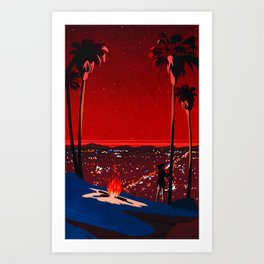 Los Angeles hills by night Art Print