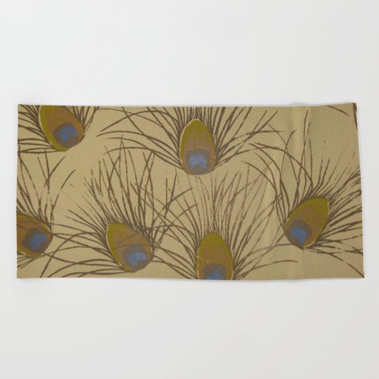 Peacock Screenprint Beach Towel