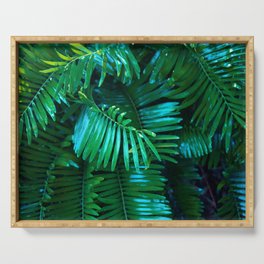 Green Palm Leaves Serving Tray
