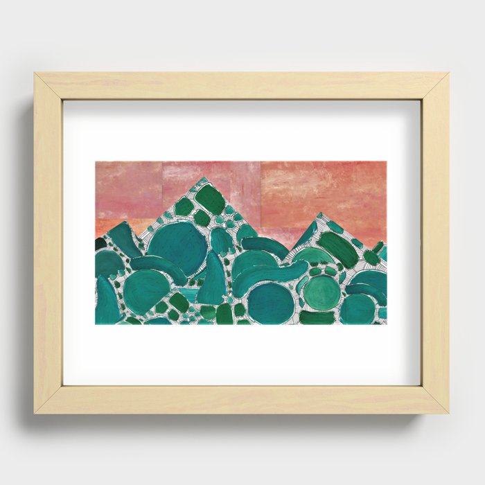 blushy landscape Recessed Framed Print