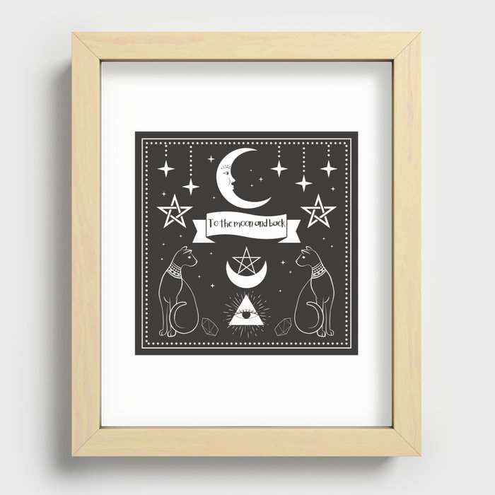 To The Moon And Back With Your Cats Recessed Framed Print