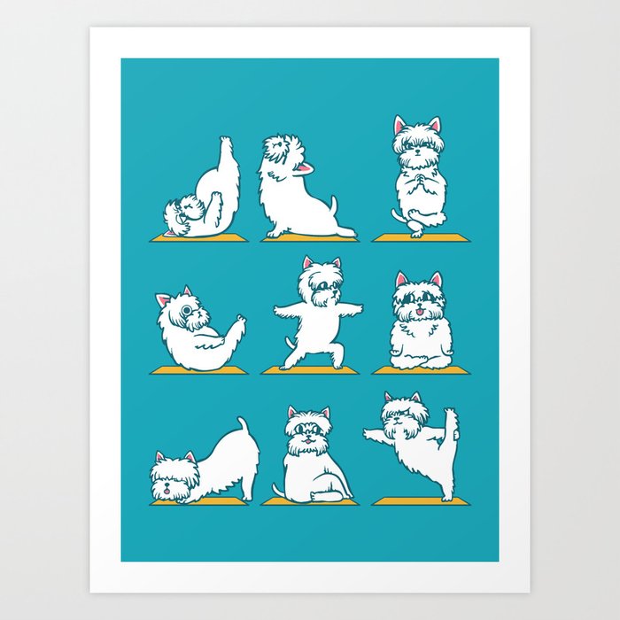 West Highland Terrier Yoga Art Print