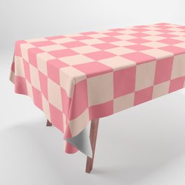 Checkerboard Check Checked Pattern in Pink and Blush Tablecloth