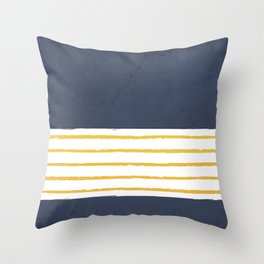 Navy stripes Throw Pillow