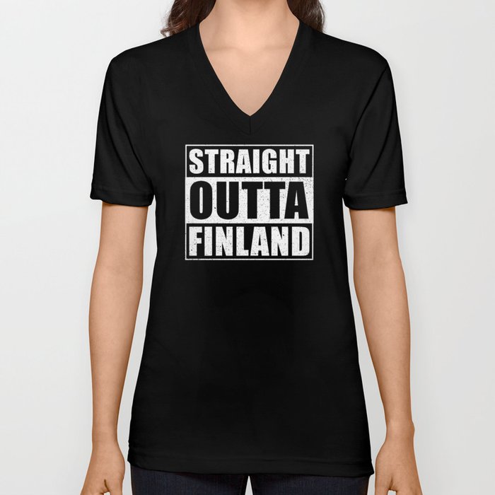 Straight Outta Finland V Neck T Shirt