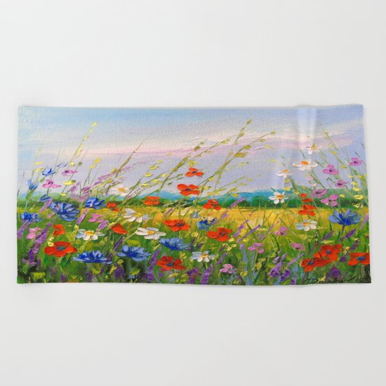 Wild flowers Beach Towel