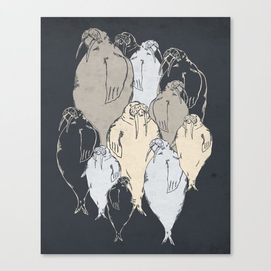 Walrus Pod Canvas Print