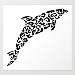 Dolphin in shapes Art Print