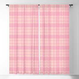 Pastel Pink Plaid  Blackout Curtain