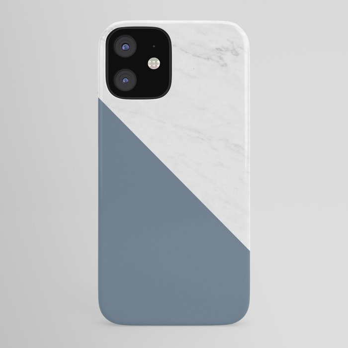 Marble Bluestone Diagonal Color block iPhone Case