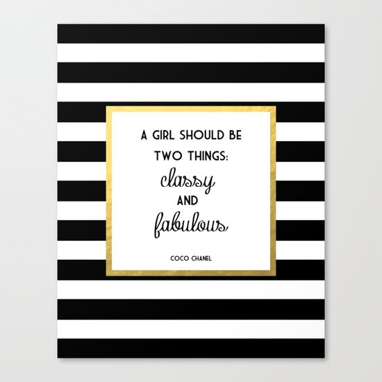 Coco Gold Classy & Fabulous Gold Print Canvas Print