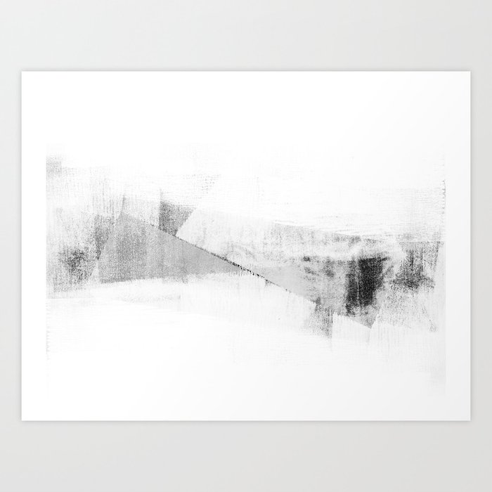 Grey And White Minimalist Geometric Abstract Art Print By Mininst