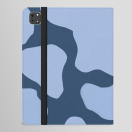 Light Blue on Dark Blue Y2K Cow Spots iPad Folio Case