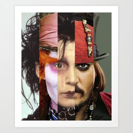 Faces Johnny Depp Art Print