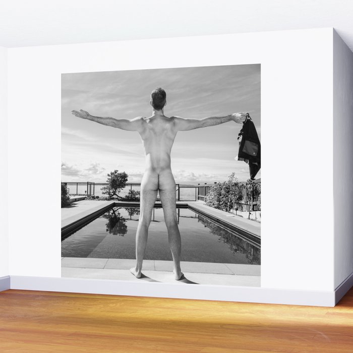 Freedom Swim Male Nude Wall Mural by RLawrencePhoto