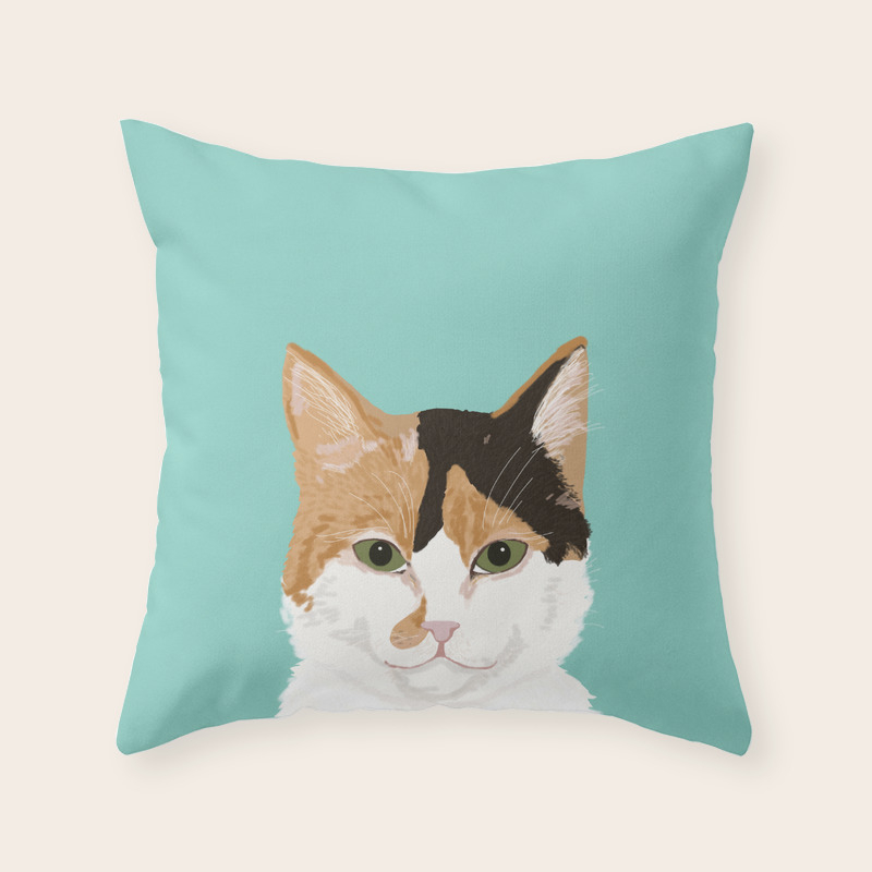 calico cat pillow