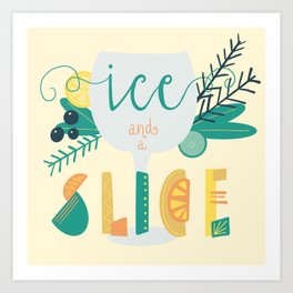 Gin With Ice And A Slice Art Print