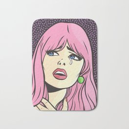 Pink Bangs Sad Girl Bath Mat | Makeup, Sadgirl, Blueeyes, Popart, Vintage, Acrylic, Allysongutchell, Romance, Beauty, Pinkhair 
