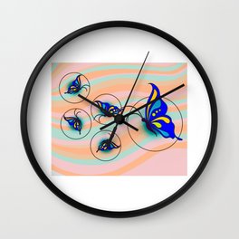 Beautiful Colorful Butterflies Wall Clock | Insect, Spring, Caterpillar, Flutter, Lemon Fool, Climate, Colorful Butterfly, Falter, Summer, Color 