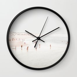 At The Beach (two) - minimal beach series - ocean sea photography by Ingrid Beddoes Wall Clock