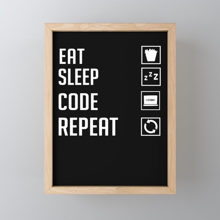 Coding Programmer Gift Medical Computer Developer Framed Mini Art Print