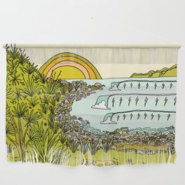 point breaks in paradise // retro surf art by surfy birdy Wall Hanging