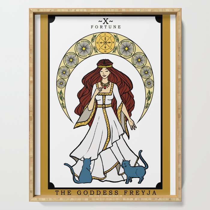 The Norse Goddess Freyja Tarot Card Serving Tray