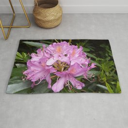 Pink Rhododendron Flowers Rug