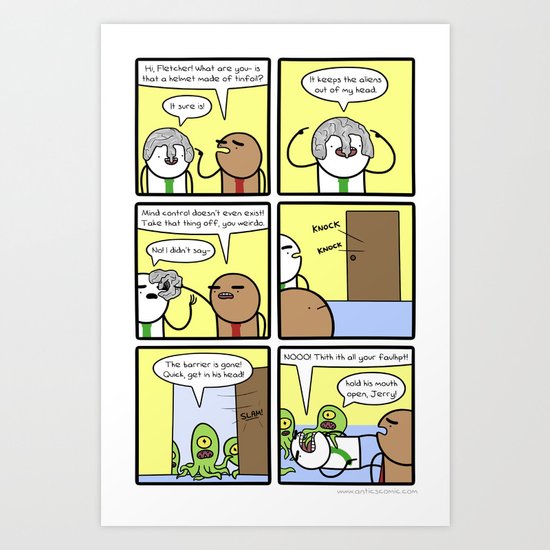 Antics #296 - personal space invaders Art Print