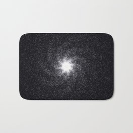 Galaxy with white star dust on black background Bath Mat