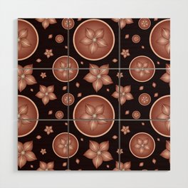 Light purple floral Pattern-Orange Wood Wall Art