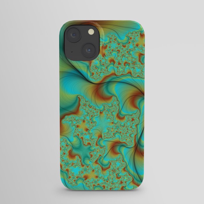 Teal and Rust iPhone Case