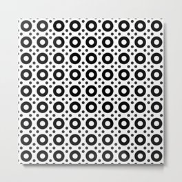 Dots & Circles - Black & White Repeat Modern Pattern Metal Print