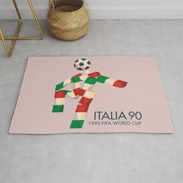 Vintage World Cup poster, Ciao, Italia 90 mascot, old football print Rug | Minimalistposter, Italia90Poster, Italy1990, Nottimagiche, Italia90Mascot, Footballworldcup, Oldworldcupposter, Drawing, Ciaoposter, Oldfootballprint 