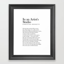 In an Artist's Studio - Christina Rossetti Poem - Literature - Typography Print 2 Framed Art Print