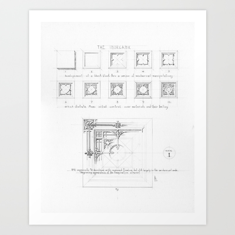 Master Copy Of Louis Sullivan S System Of Ornament Plate 1 Art Print By Alephpress Society6