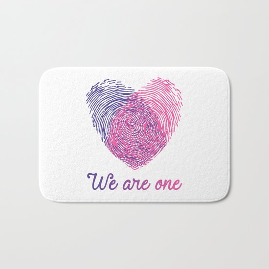 We are one - Valentine love Bath Mat