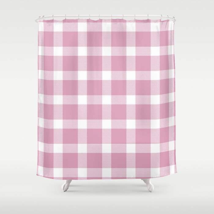 Plaid Bubble Gum Pink Shower Curtain By Onejyoo Society6 Plaid Bubble Gum Pink Shower Curtain