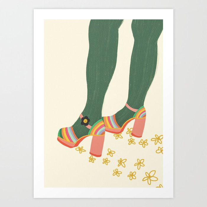 Rainbow walk feet Art Print