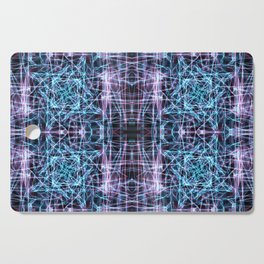 Liquid Light Series 69 ~ Blue & Red Abstract Fractal Pattern Cutting Board