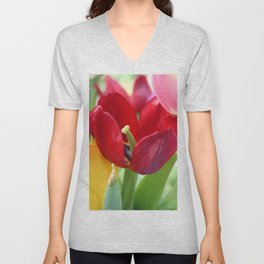 red and yellow tulips V Neck T Shirt
