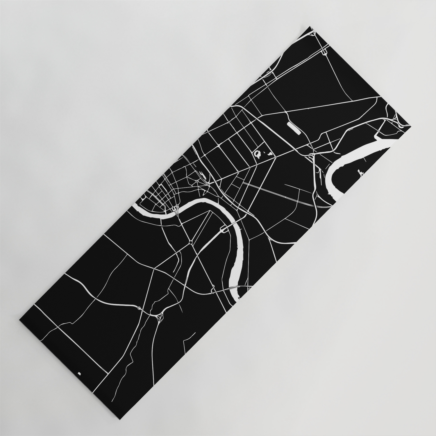 Bangkok Thailand Minimal Street Map Midnight Black And White