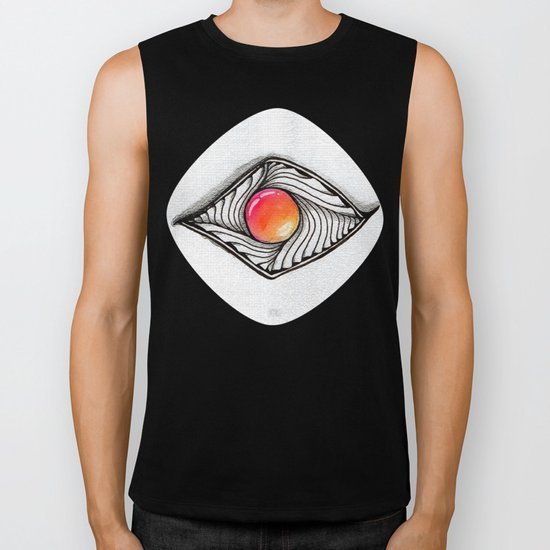 Doodled Gem Sparkle Eye Biker Tank