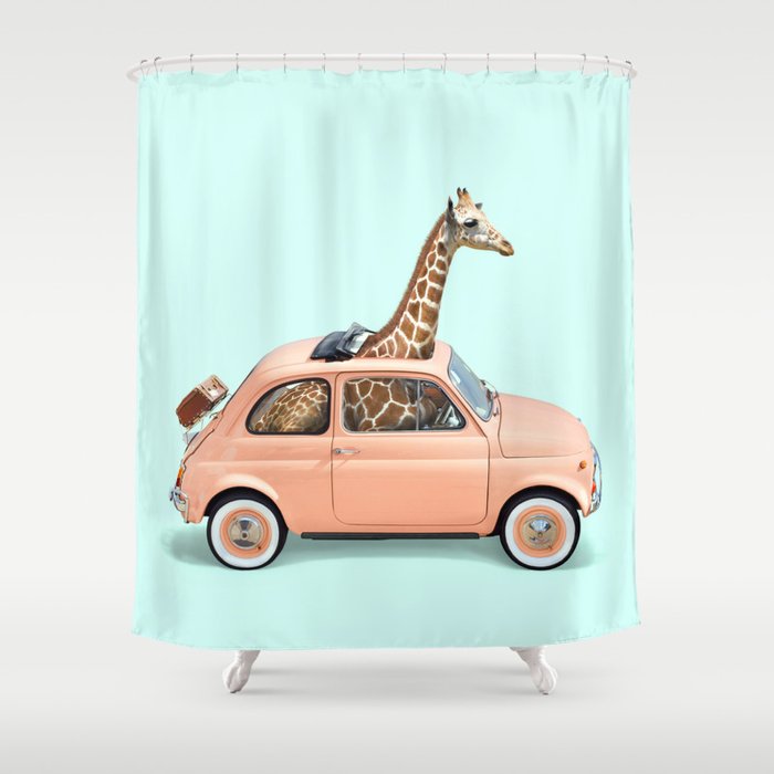 GIRAFFE CAR Shower Curtain