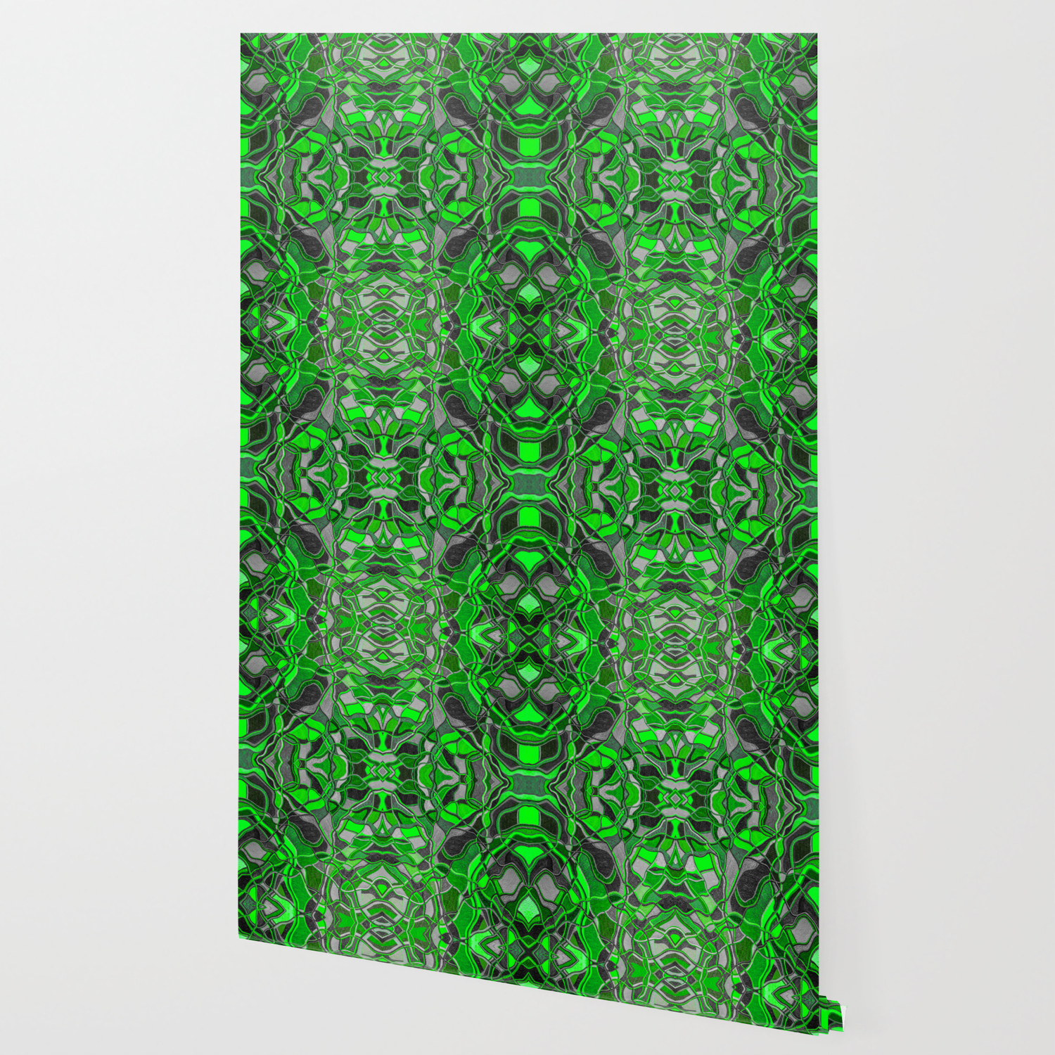 Abstract 8 Ii Neon Green Pop Wallpaper