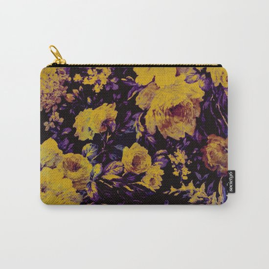 bright floral in yellow and purple Carry-All Pouch